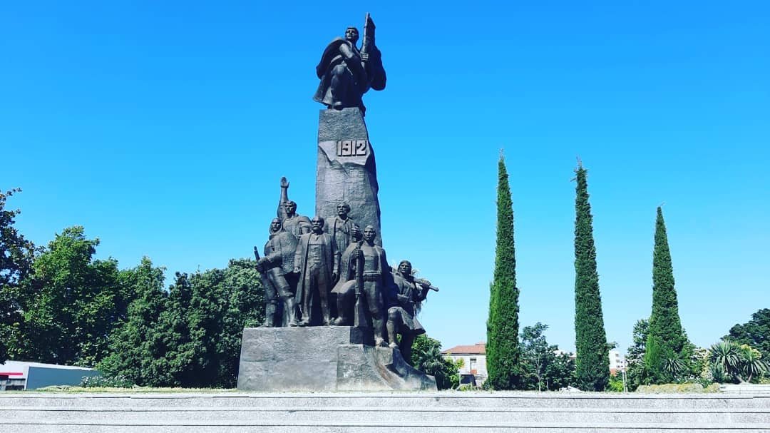 View of the Independence Monument in Vlore, Albania